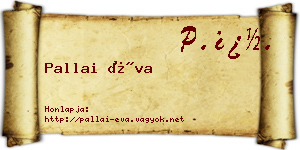 Pallai Éva névjegykártya